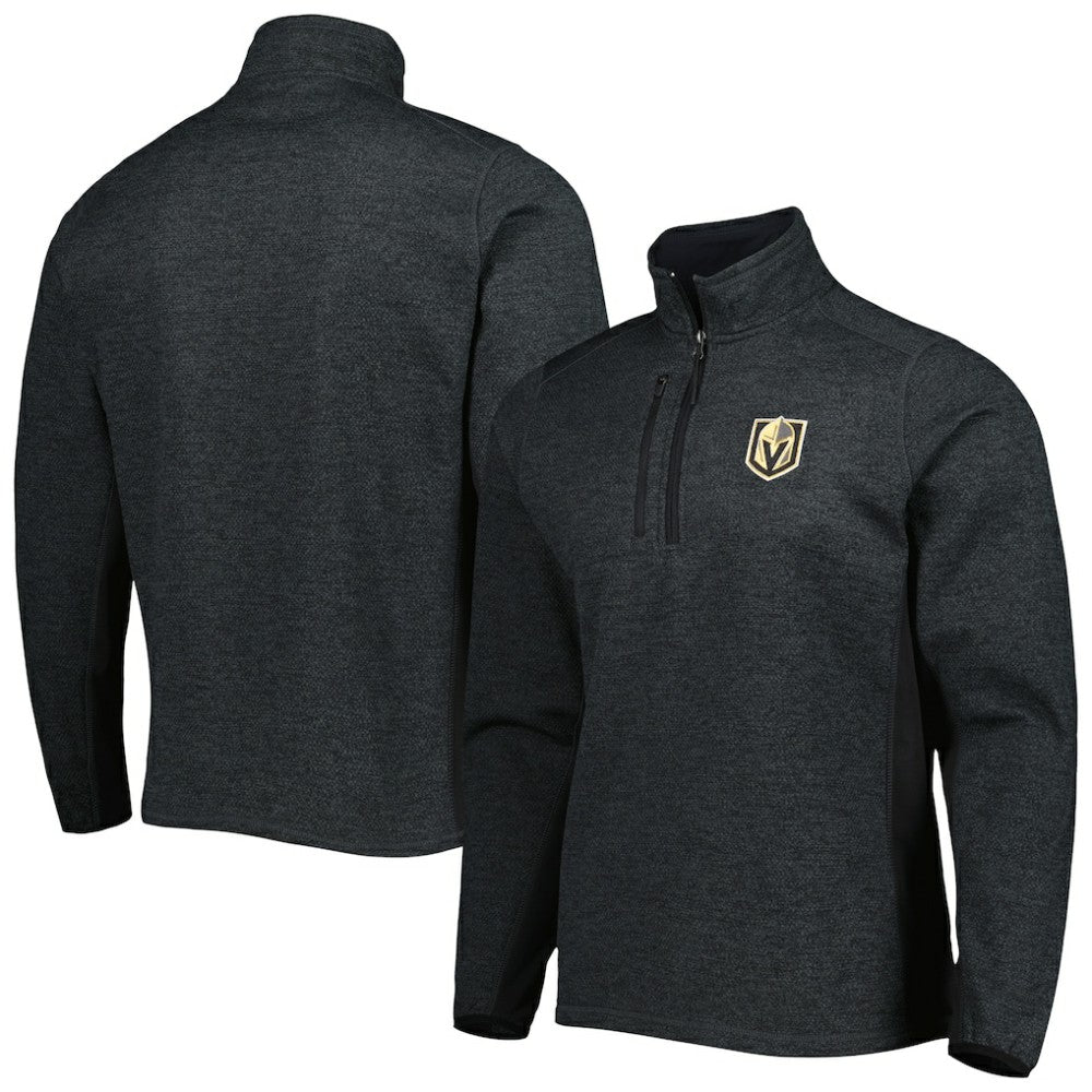 Vegas Golden Knights Antigua Course Quarter-Zip Jacket - Heathered Black | US 5138524