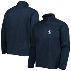 Seattle Kraken Antigua Course Quarter-Zip Jacket - Heathered Deep Sea Blue | US 5138528