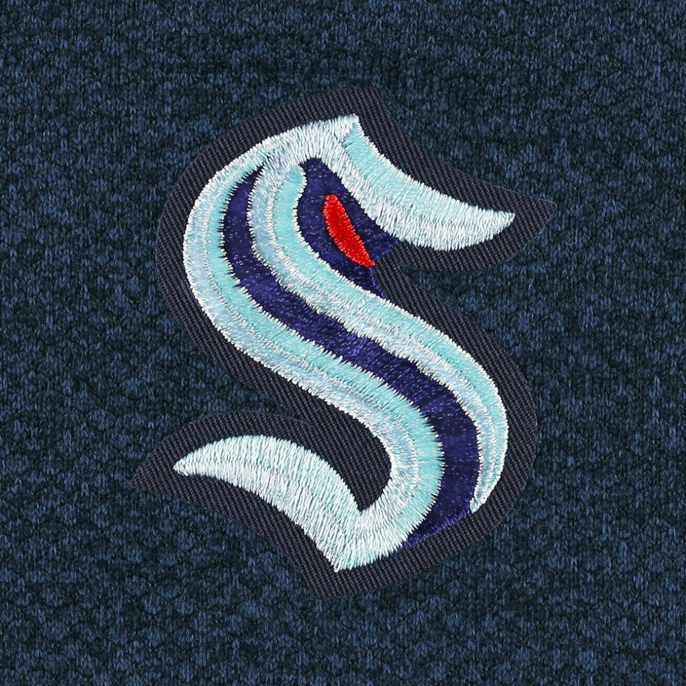 Seattle Kraken Antigua Course Quarter-Zip Jacket - Heathered Deep Sea Blue | US 5138528