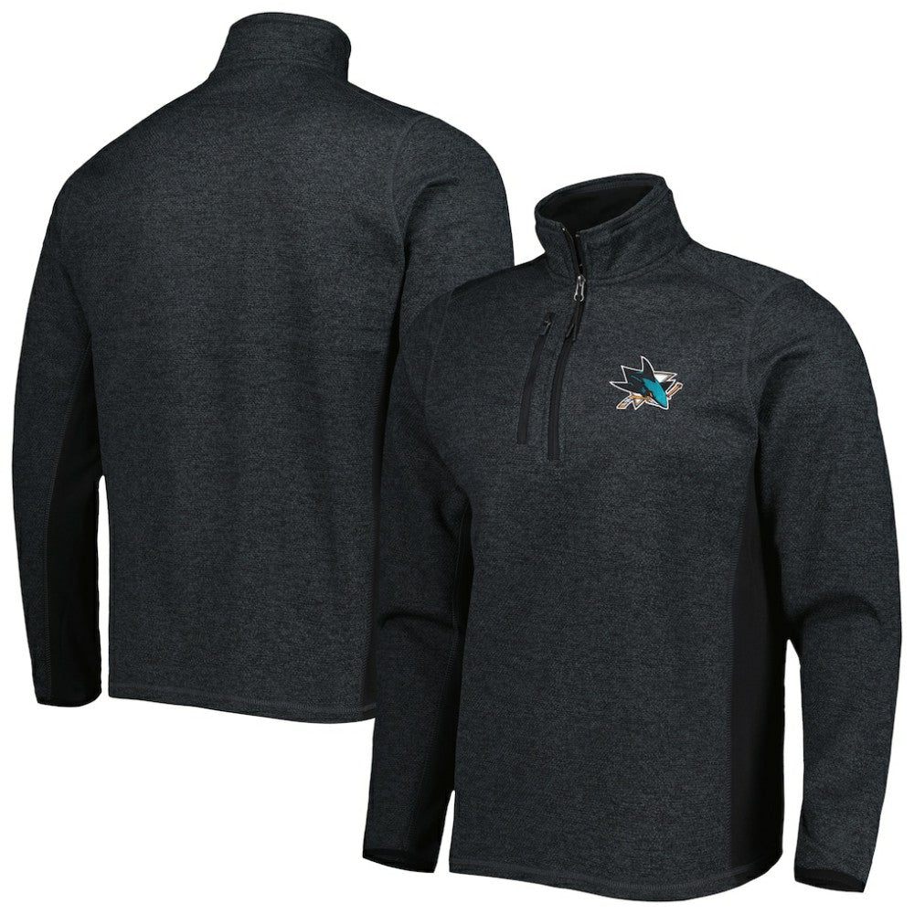 San Jose Sharks Antigua Course Quarter-Zip Jacket - Heathered Black | US 5138529