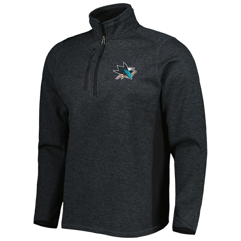 San Jose Sharks Antigua Course Quarter-Zip Jacket - Heathered Black | US 5138529