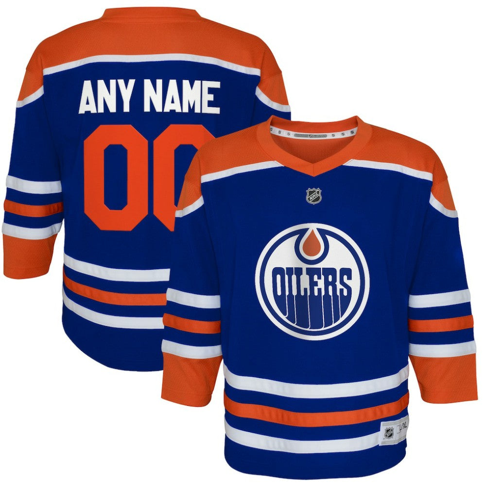 Edmonton Oilers Youth Home Replica Custom Jersey - Royal | US 5143792