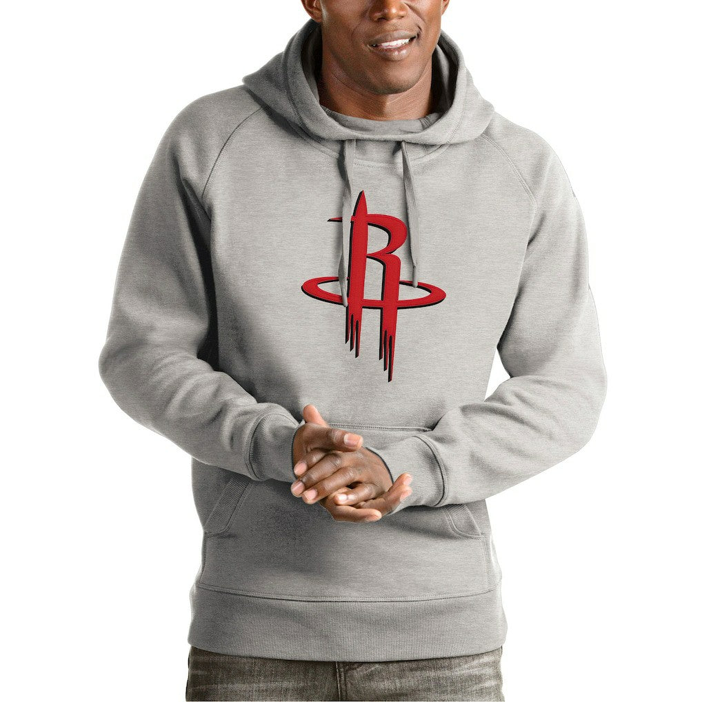 Houston Rockets Antigua Team Logo Victory Pullover Hoodie Heather Gray