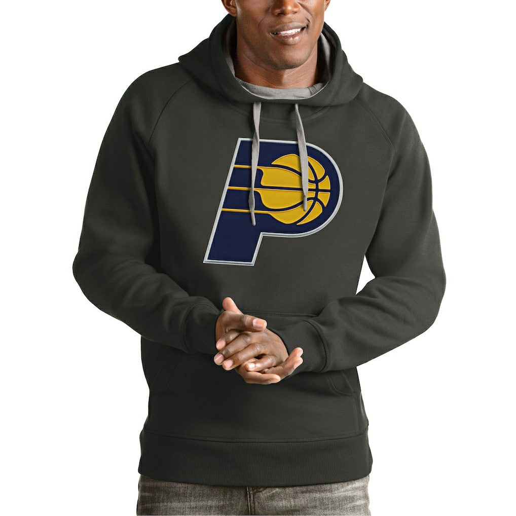Indiana Pacers Antigua Team Logo Victory Pullover Hoodie Charcoal