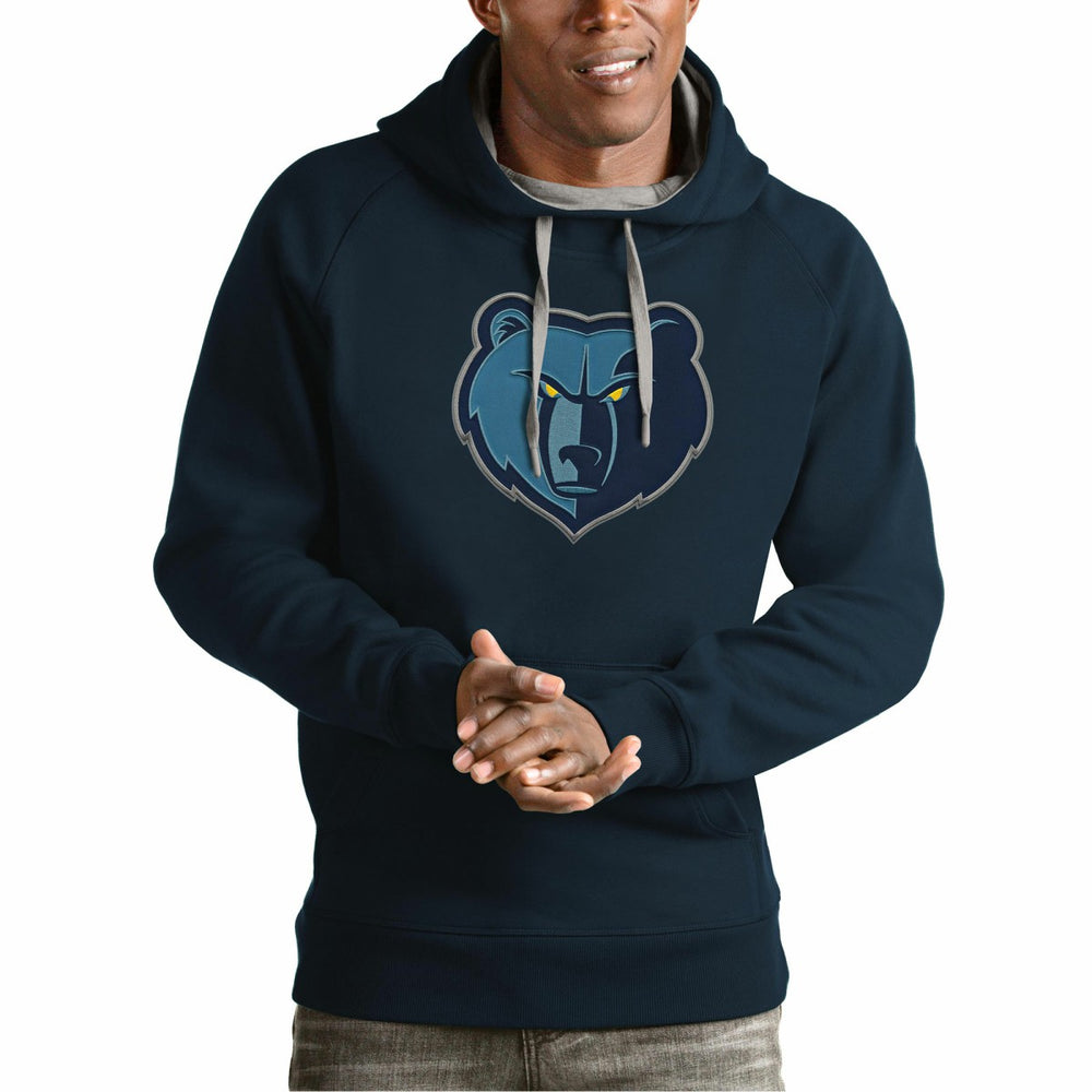 Memphis Grizzlies Antigua Team Logo Victory Pullover Hoodie Navy