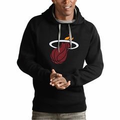Miami Heat Antigua Team Logo Victory Pullover Hoodie Black