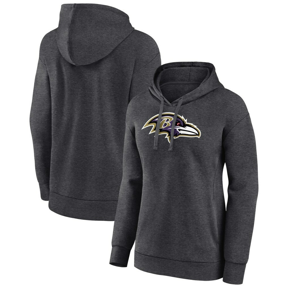Baltimore Ravens Women's Primary Logo Pullover Hoodie - Charcoal Hoodies