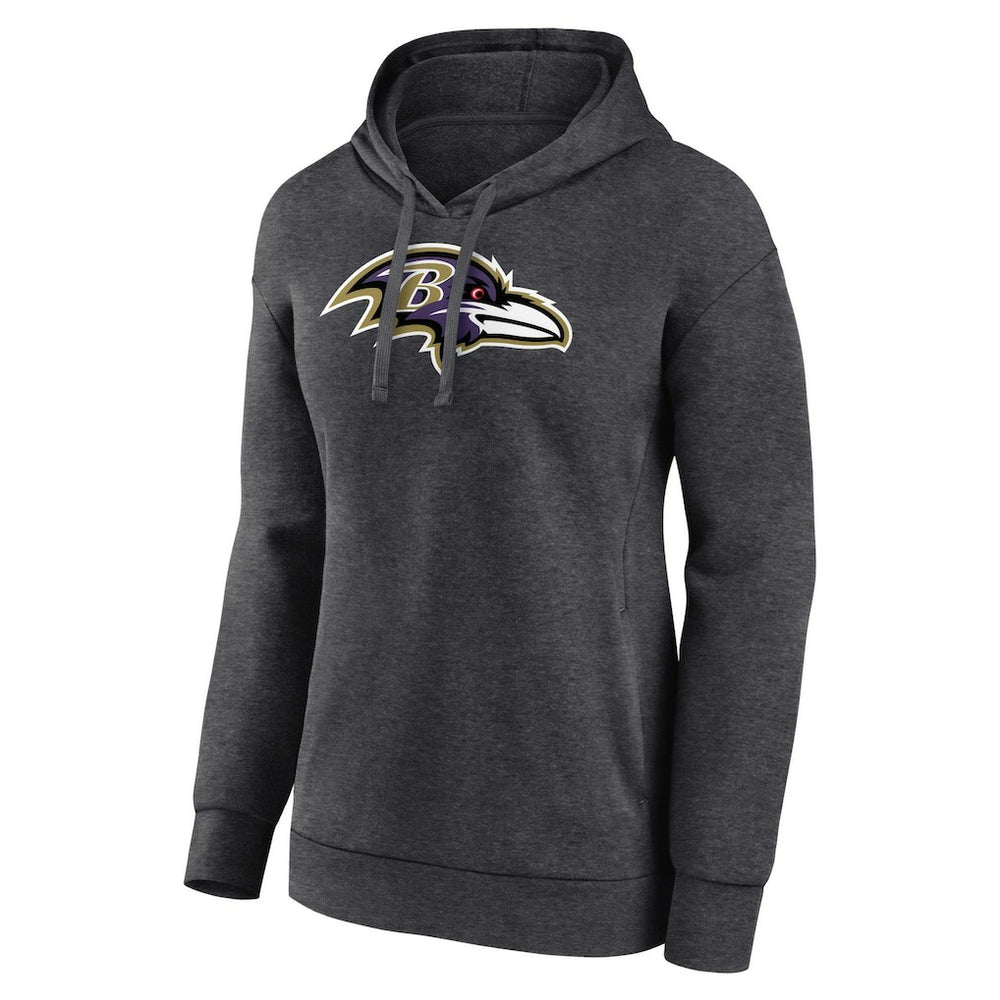 Baltimore Ravens Women's Primary Logo Pullover Hoodie - Charcoal Hoodies