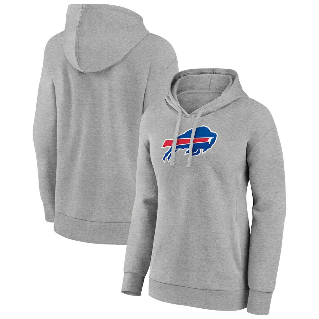 Buffalo Bills Women's Primary Logo Pullover Hoodie - Gray Hoodies