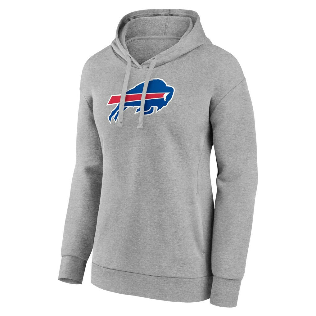 Buffalo Bills Women's Primary Logo Pullover Hoodie - Gray Hoodies