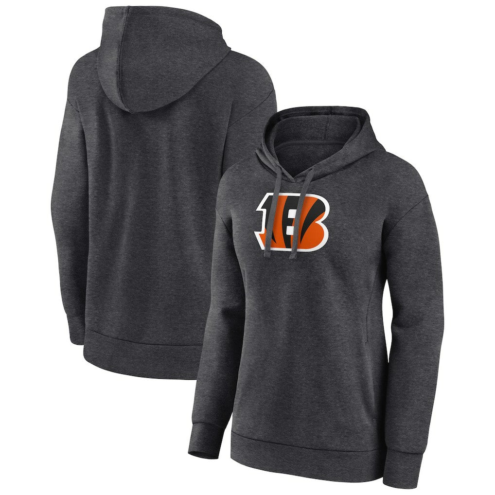 Cincinnati Bengals Women's Primary Logo Pullover Hoodie - Charcoal Hoodies