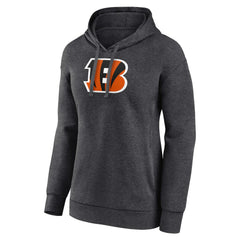 Cincinnati Bengals Women's Primary Logo Pullover Hoodie - Charcoal Hoodies