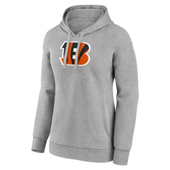 Cincinnati Bengals Women's Primary Logo Pullover Hoodie - Gray Hoodies