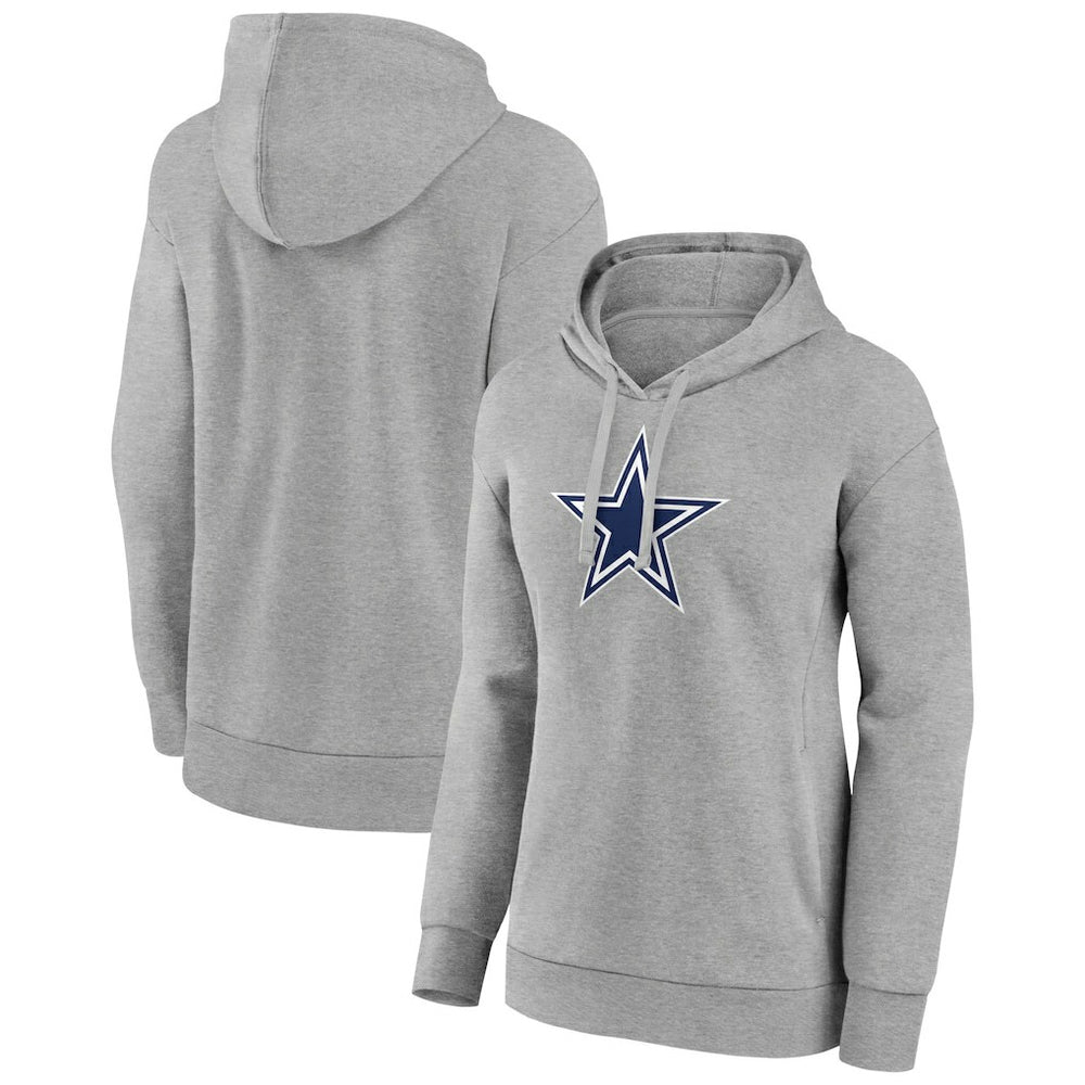 Dallas Cowboys Women's Primary Logo Pullover Hoodie - Gray Hoodies