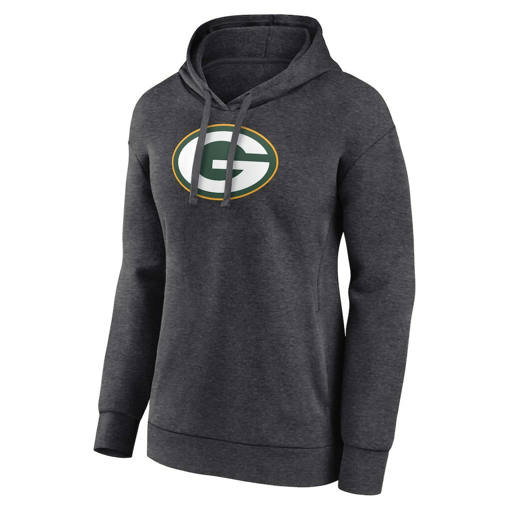 Green Bay Packers Women's Primary Logo Pullover Hoodie - Charcoal Hoodies