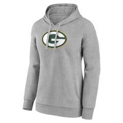 Green Bay Packers Women's Primary Logo Pullover Hoodie - Gray Hoodies