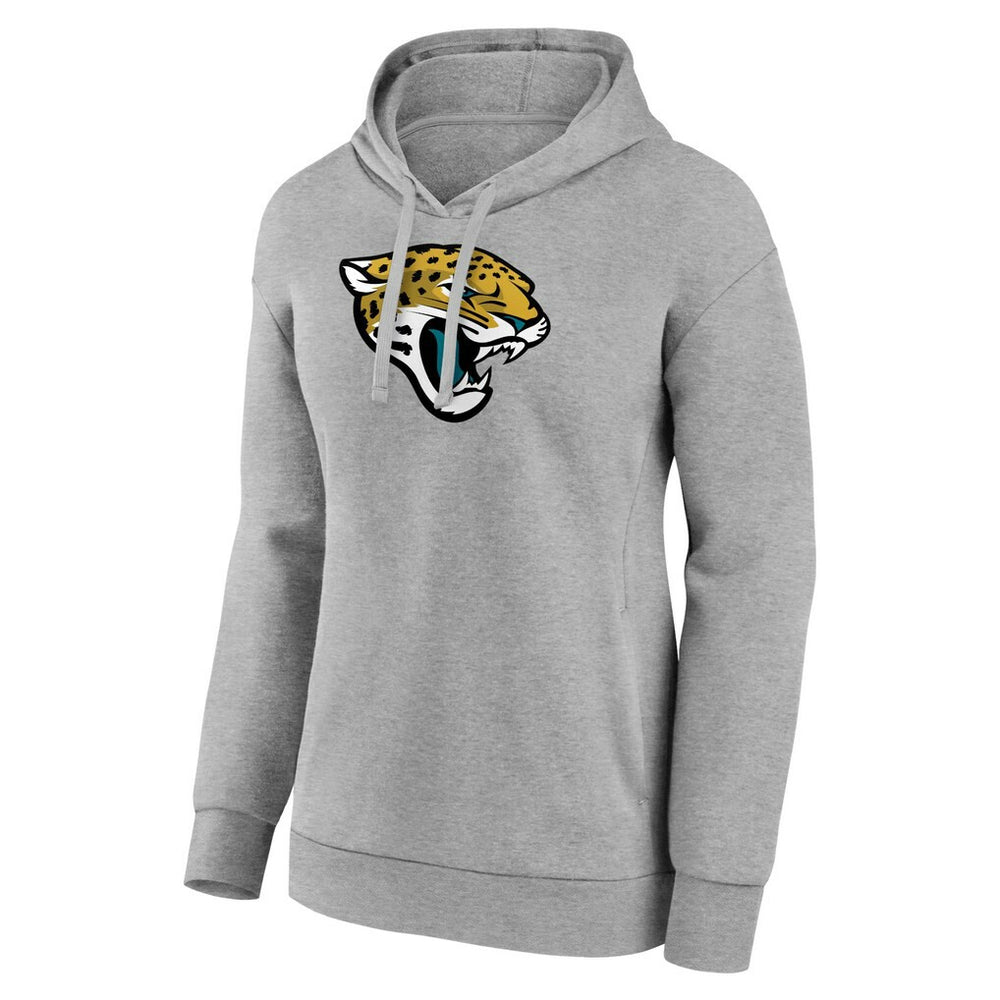 Jacksonville Jaguars Women's Primary Logo Pullover Hoodie - Gray Hoodies