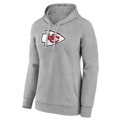 Kansas City Chiefs Women's Primary Logo Pullover Hoodie - Gray Hoodies