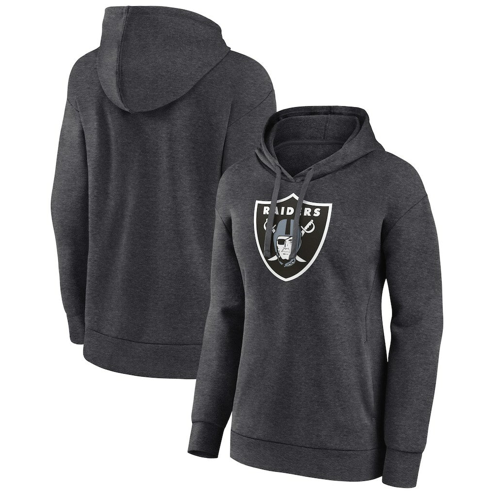 Las Vegas Raiders Women's Primary Logo Pullover Hoodie - Charcoal Hoodies