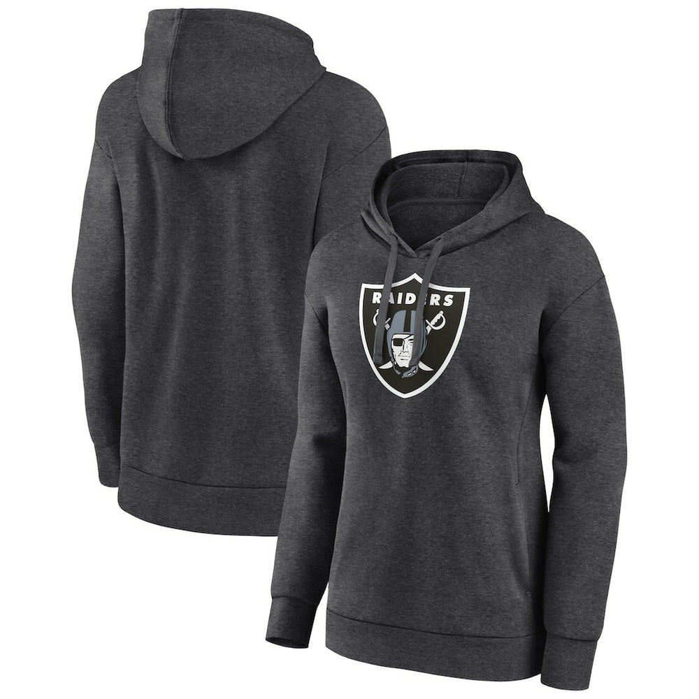 Las Vegas Raiders Women's Primary Logo Pullover Hoodie - Charcoal Hoodies
