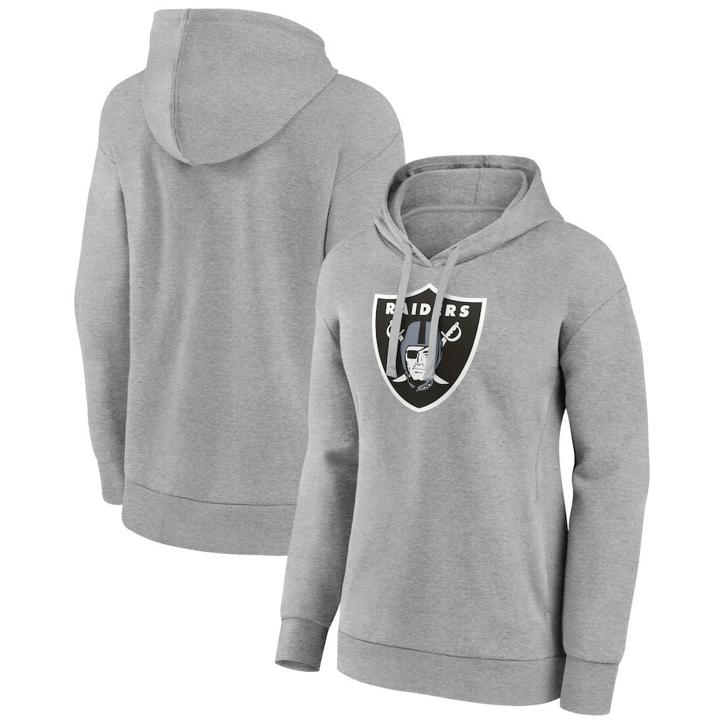 Las Vegas Raiders Women's Primary Logo Pullover Hoodie - Gray Hoodies