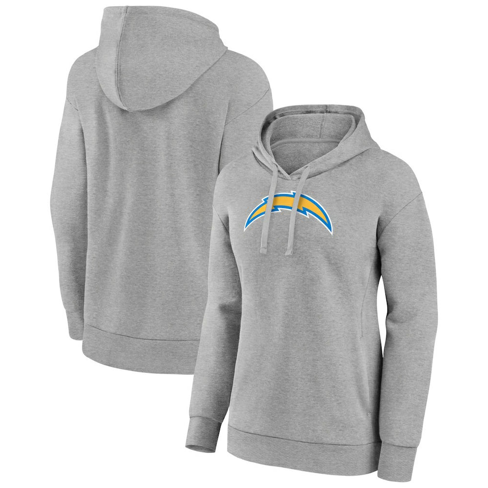Los Angeles Chargers Women's Primary Logo Pullover Hoodie - Gray Hoodies