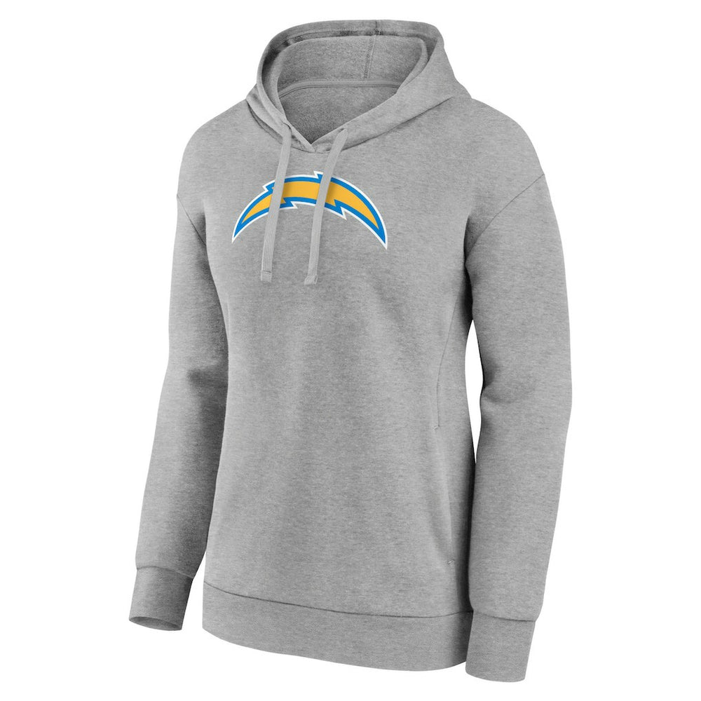 Los Angeles Chargers Women's Primary Logo Pullover Hoodie - Gray Hoodies