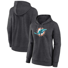 Miami Dolphins Women's Primary Logo Pullover Hoodie - Charcoal Hoodies