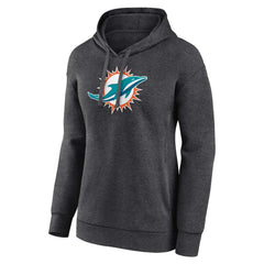 Miami Dolphins Women's Primary Logo Pullover Hoodie - Charcoal Hoodies