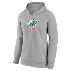 Miami Dolphins Women's Primary Logo Pullover Hoodie - Gray Hoodies