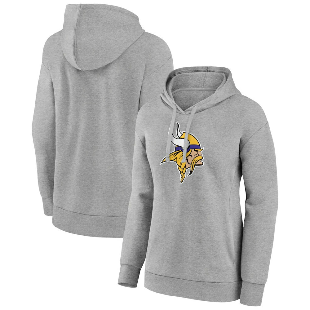 Minnesota Vikings Women's Primary Logo Pullover Hoodie - Gray Hoodies