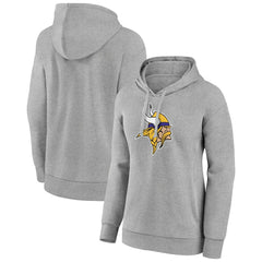 Minnesota Vikings Women's Primary Logo Pullover Hoodie - Gray Hoodies