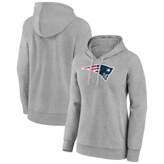 New England Patriots Women's Primary Logo Pullover Hoodie - Gray Hoodies
