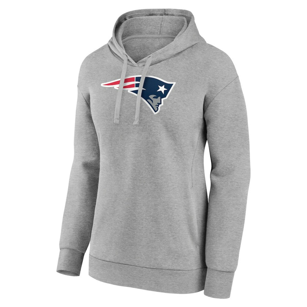 New England Patriots Women's Primary Logo Pullover Hoodie - Gray Hoodies