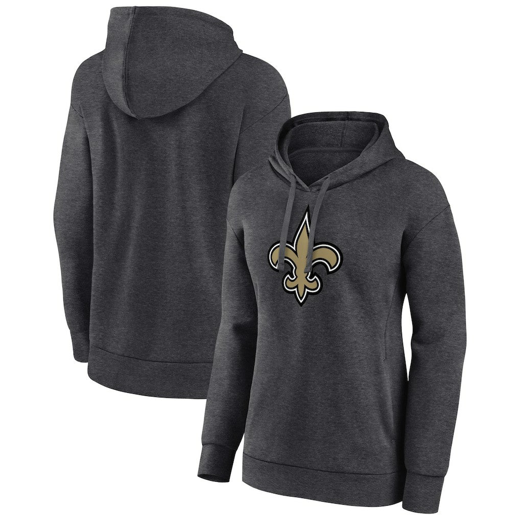 New Orleans Saints Women's Primary Logo Pullover Hoodie - Charcoal Hoodies