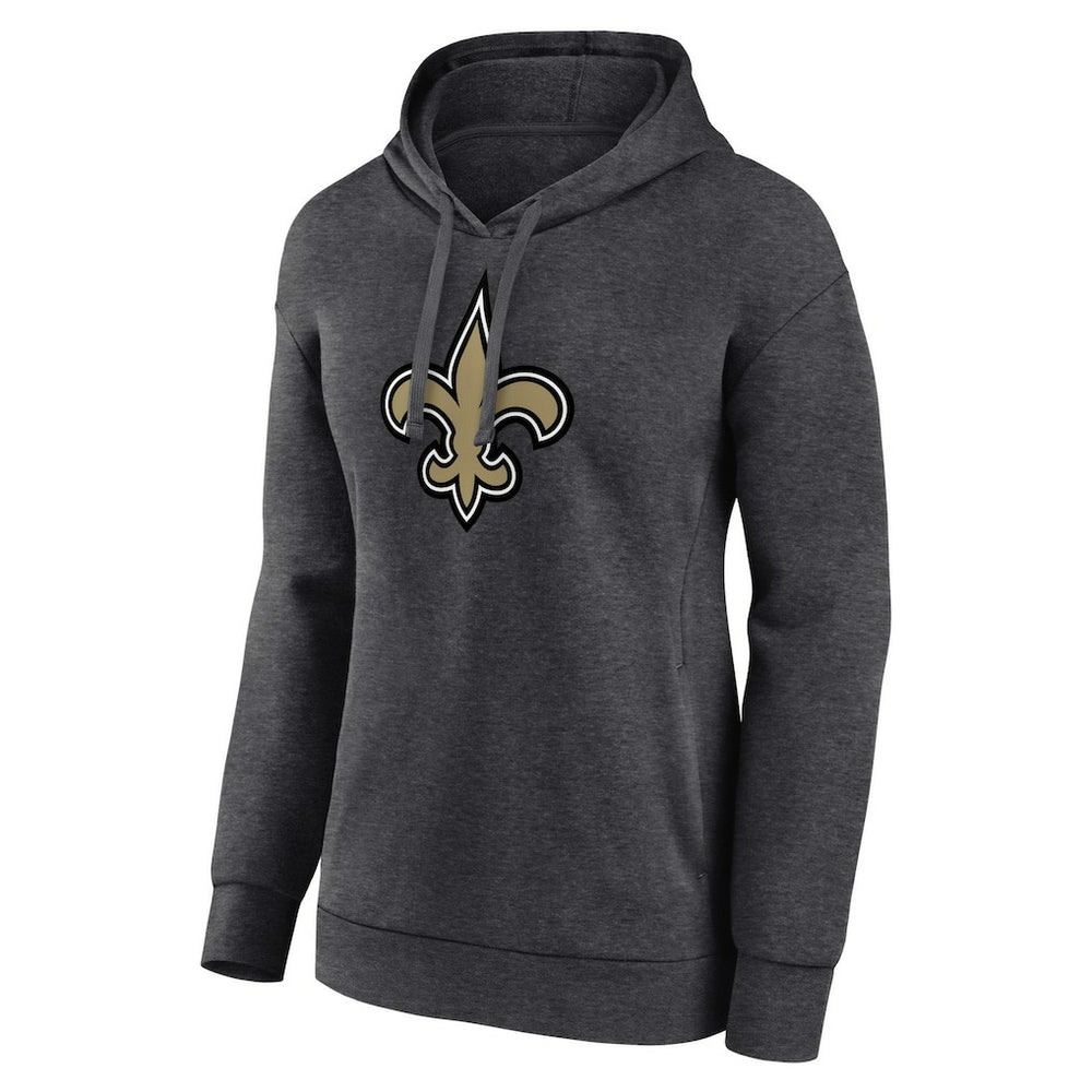New Orleans Saints Women's Primary Logo Pullover Hoodie - Charcoal Hoodies