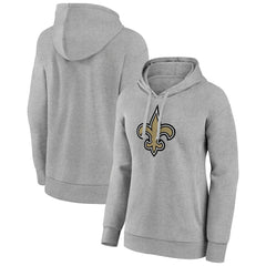 New Orleans Saints Women's Primary Logo Pullover Hoodie - Gray Hoodies