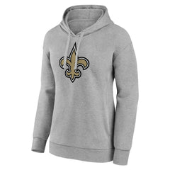 New Orleans Saints Women's Primary Logo Pullover Hoodie - Gray Hoodies