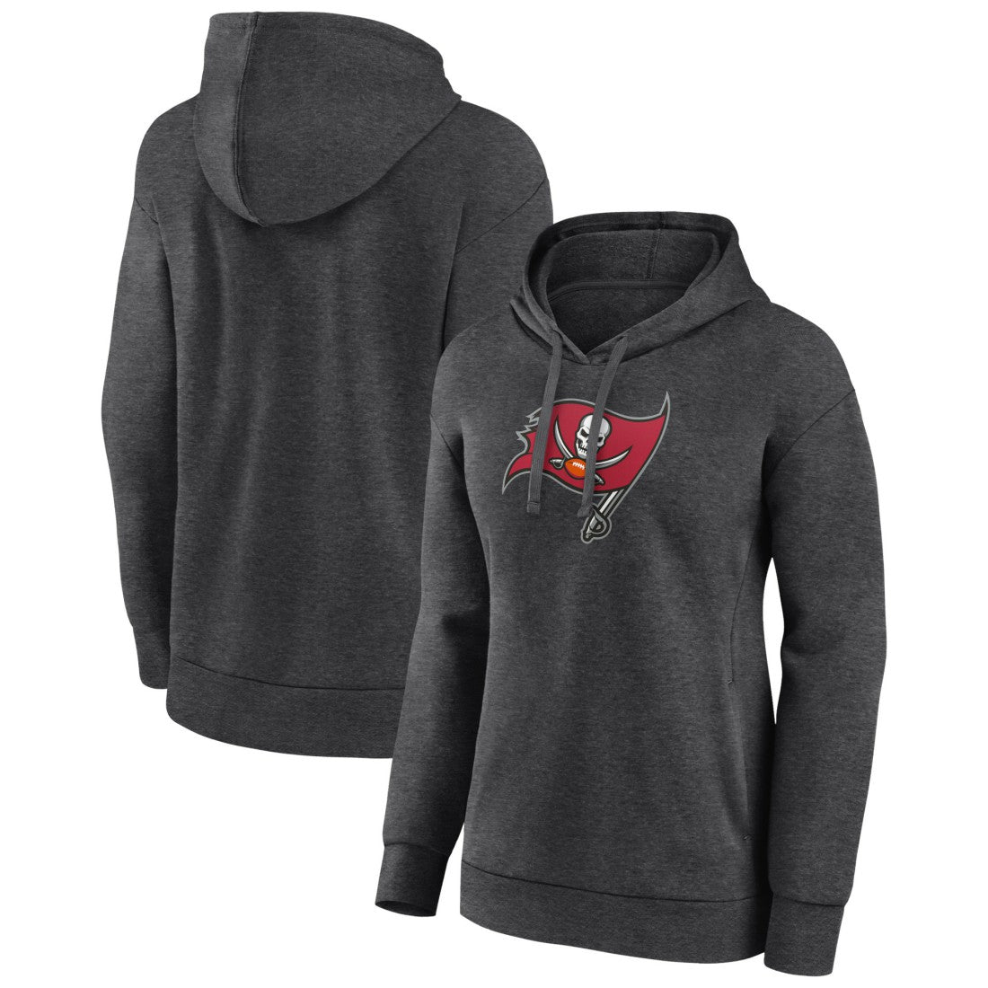 Tampa Bay Buccaneers Women's Primary Logo Pullover Hoodie - Charcoal Hoodies