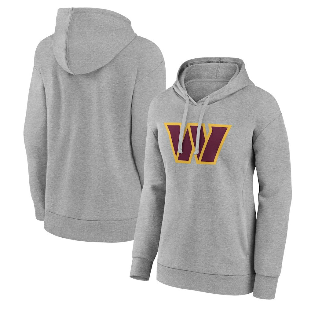 Washington Commanders Women's Primary Logo Pullover Hoodie - Gray Hoodies