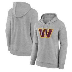 Washington Commanders Women's Primary Logo Pullover Hoodie - Gray Hoodies