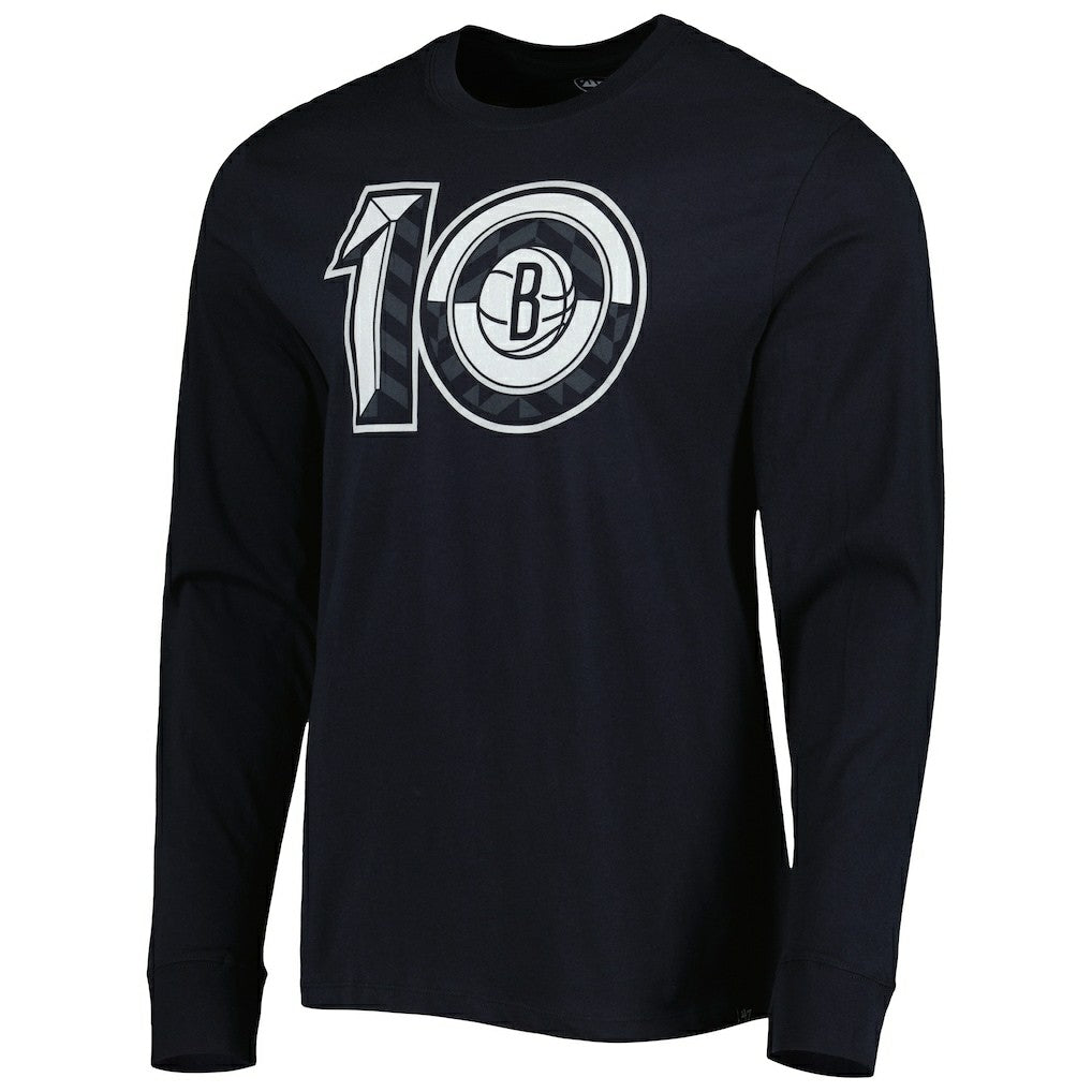 Brooklyn Nets '47 10th Anniversary Super Rival Long Sleeve T-Shirt Black - 47 brand