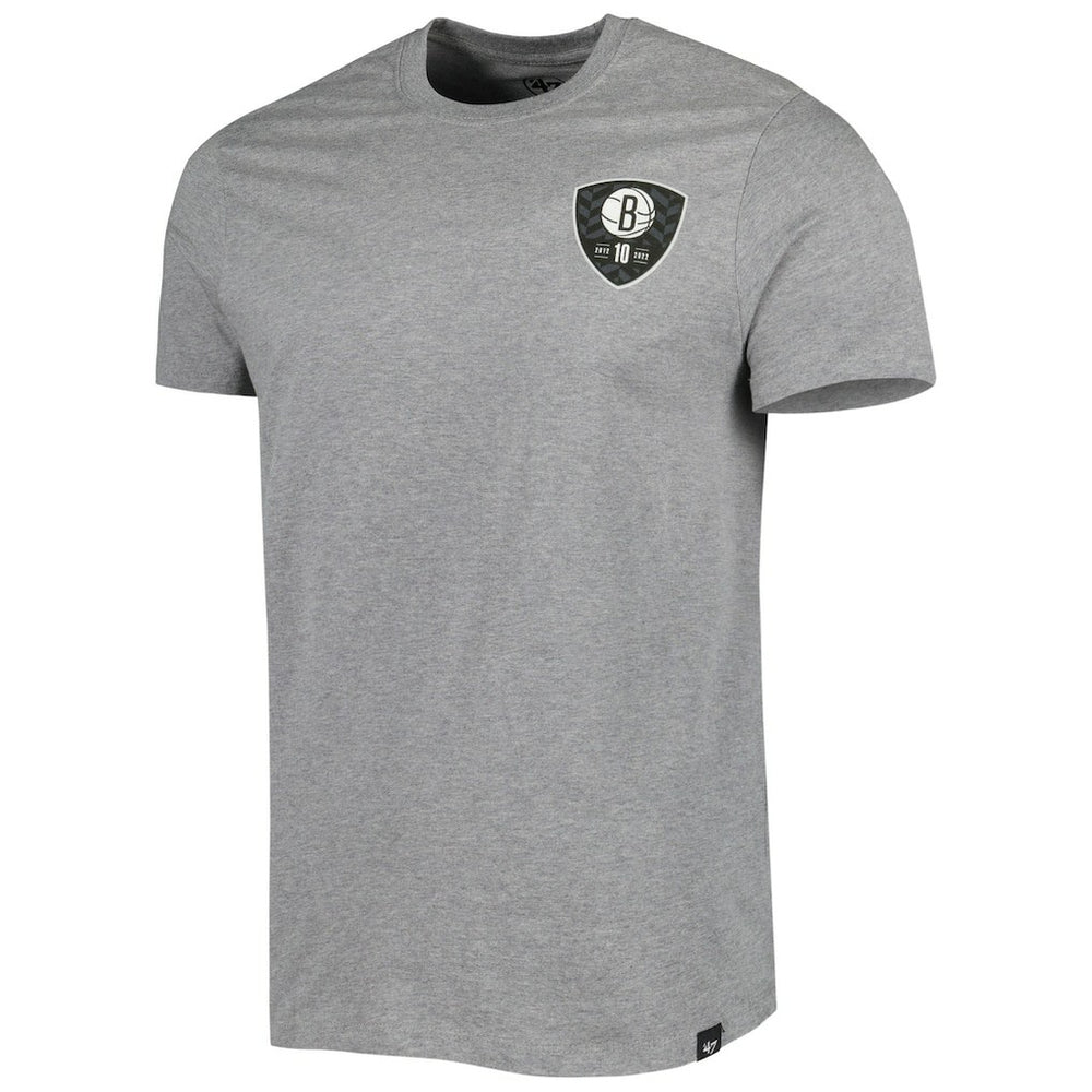 Brooklyn Nets '47 10th Anniversary Backer T-Shirt Heather Gray - 47 brand