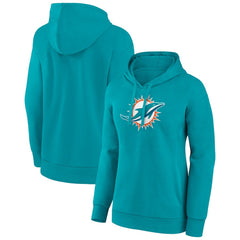 Miami Dolphins Women's Primary Logo Pullover Hoodie - Aqua Hoodies