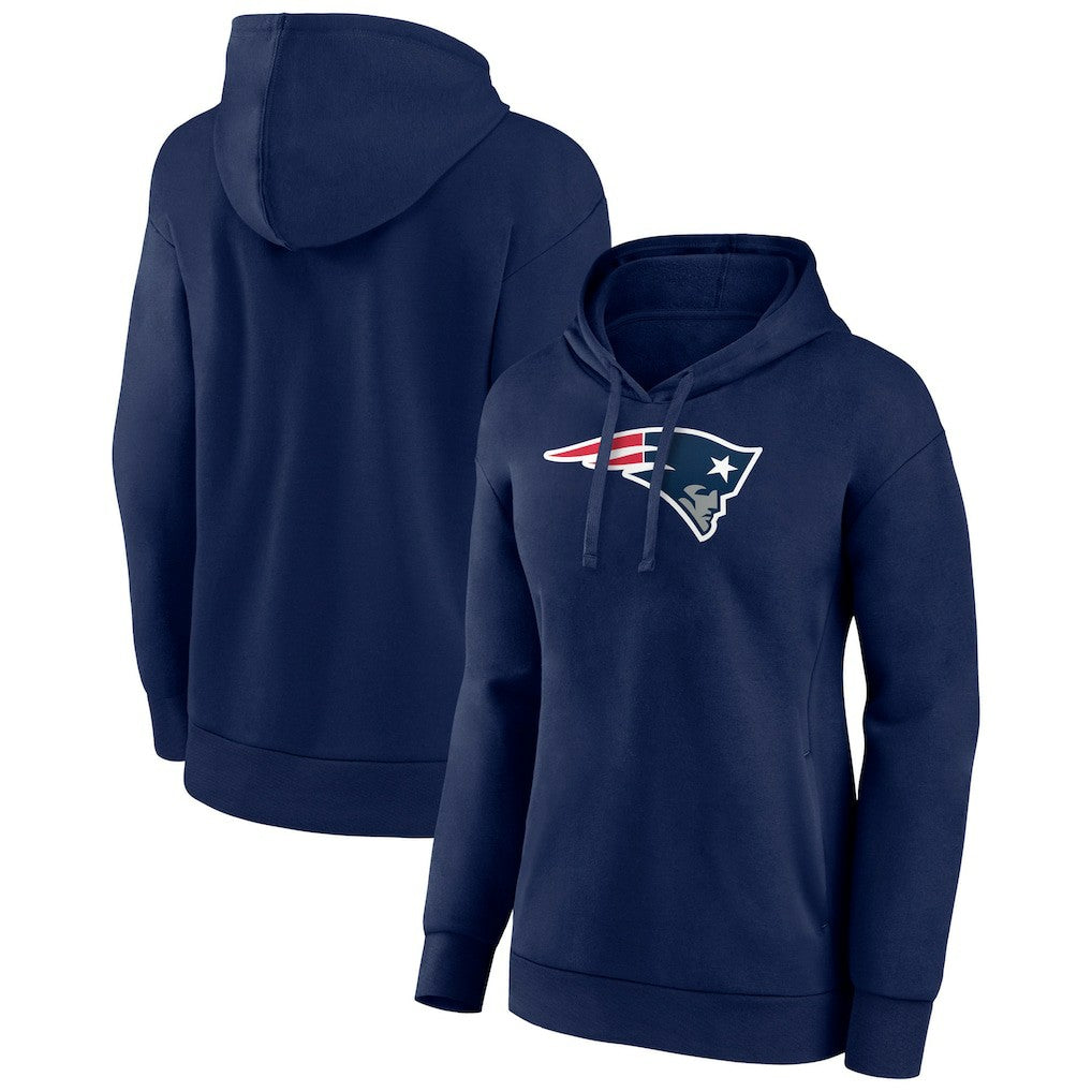 New England Patriots Women's Primary Logo Pullover Hoodie - Navy Hoodies