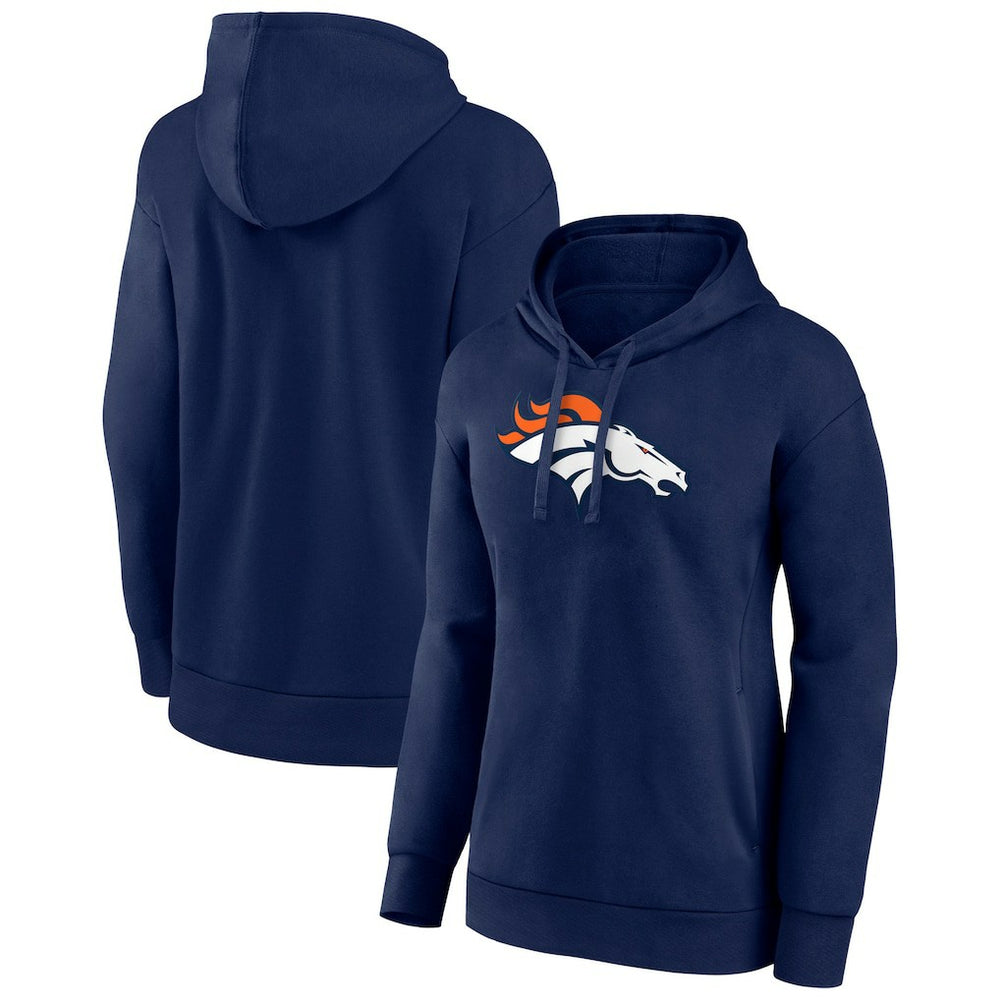 Denver Broncos Women's Primary Logo Pullover Hoodie - Navy Hoodies
