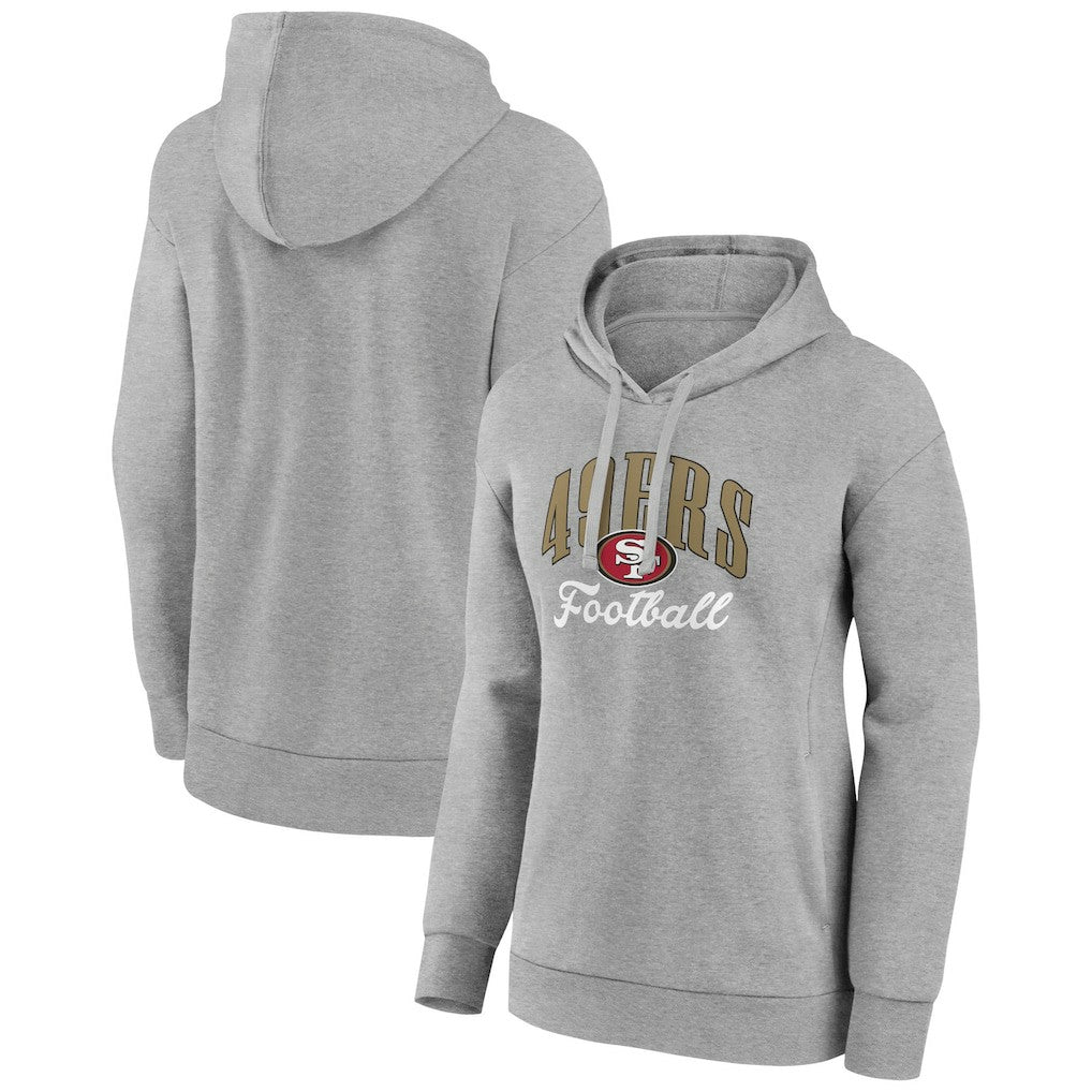 San Francisco 49ers Women's Victory Script Pullover Hoodie - Gray Hoodies