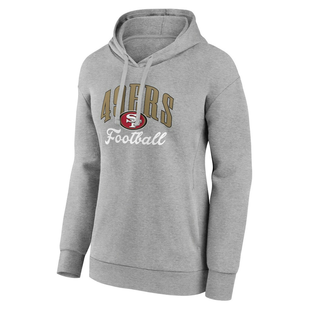 San Francisco 49ers Women's Victory Script Pullover Hoodie - Gray Hoodies