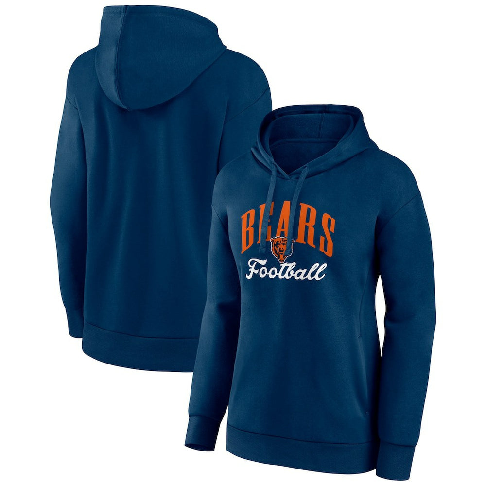 Chicago Bears Women's Victory Script Pullover Hoodie - Navy Hoodies