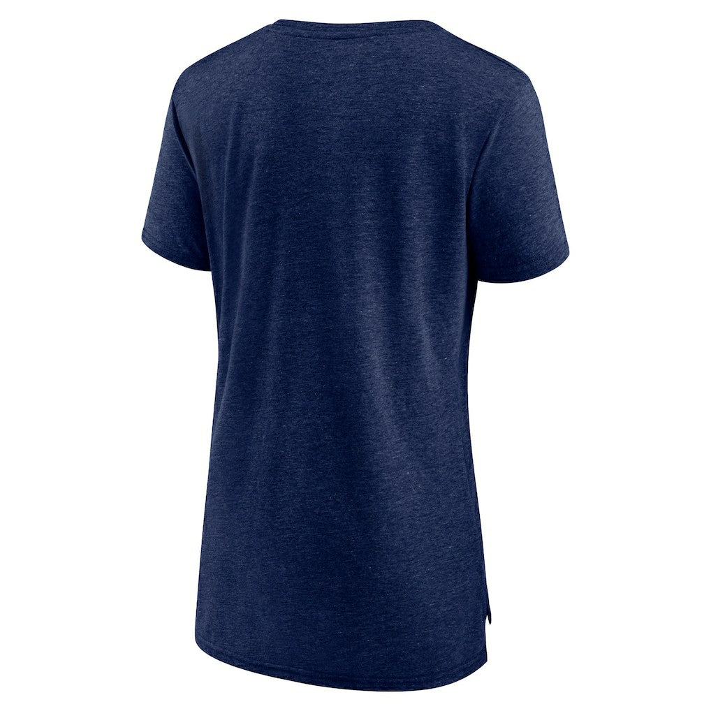 Chicago Bears Women's Throwback Team Logo Tri-Blend T-Shirt - Heather Navy T-shirts